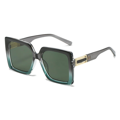 Fashionable Square-shaped Statement Gradient Color Oversized Sunglasses