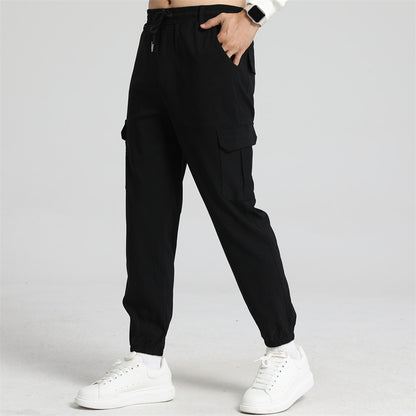 Multi-pocket Solid-color Loose Casual Pants