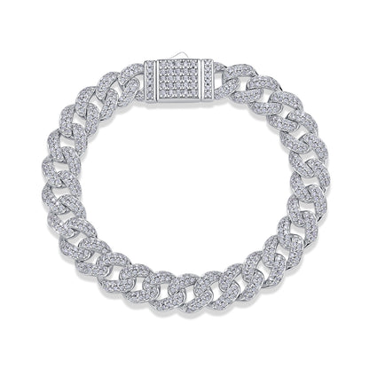 Red Glow Orange Light - A Fashionable And Light Luxury Jewelry Silver Bracelet And Bracelet Set With Top-quality Moissanite, S925 Silver Plated Platinum