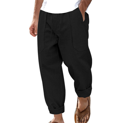 Breathable Sweat Absorbing Solid Color Trousers Basic Style Casual Wide Leg Pants
