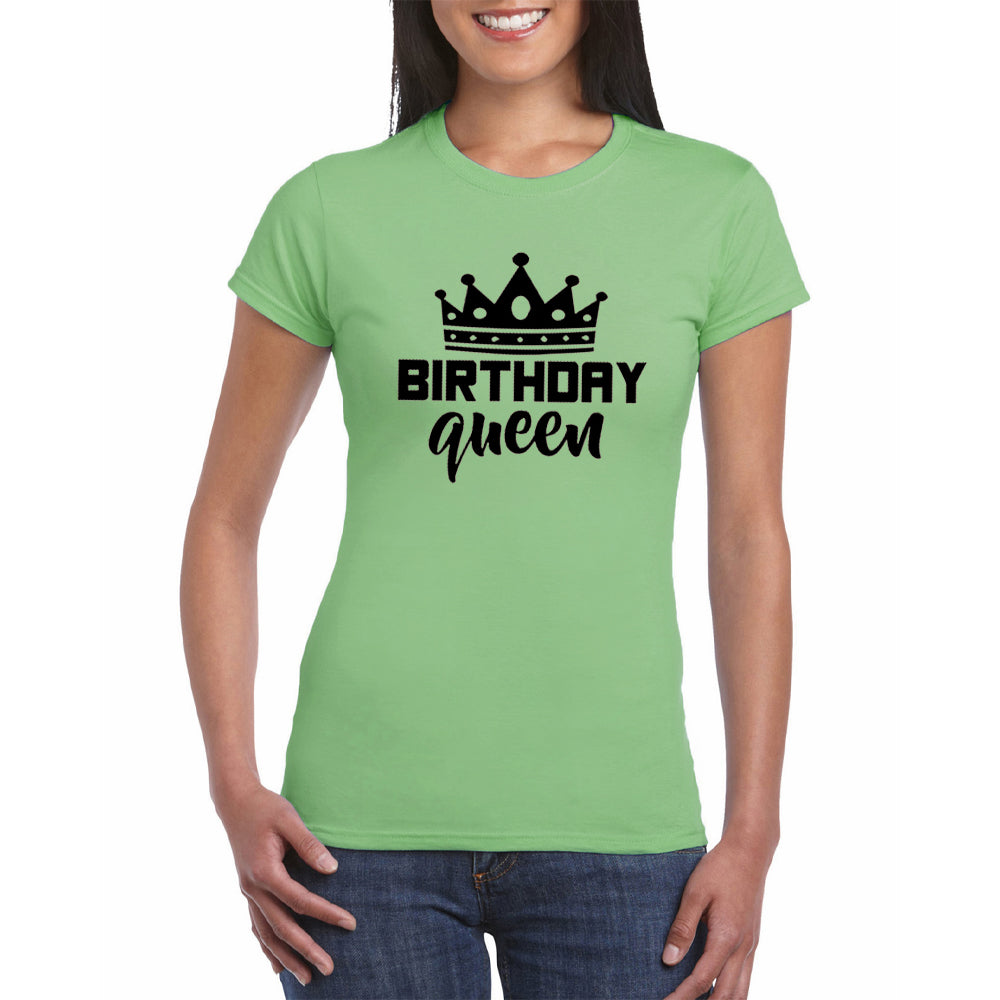 Women Queen Letter Print Short Sleeve T Shirt Cotton Causal Graphic Tee Shirts Girls Birthday Party Oversized Tee