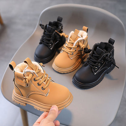 Baby Soft Bottom Short Boots High-top With Velvet Thickening Thermal Cotton Shoes