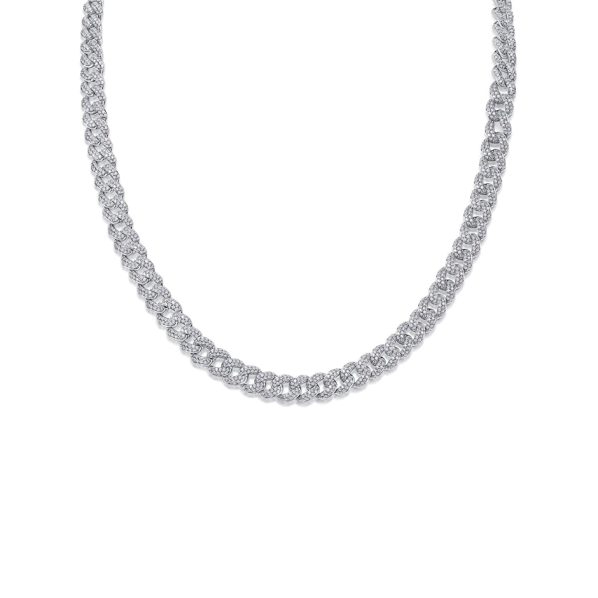 Silver Island Crushed Ice - A Luxurious And Fashionable Light Luxury Jewelry Necklace Pendant Set With Top-quality Moissanite, S925 Silver Plated Platinum