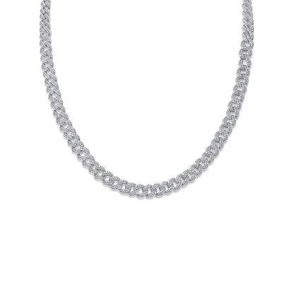 Silver Island Crushed Ice - A Luxurious And Fashionable Light Luxury Jewelry Necklace Pendant Set With Top-quality Moissanite, S925 Silver Plated Platinum