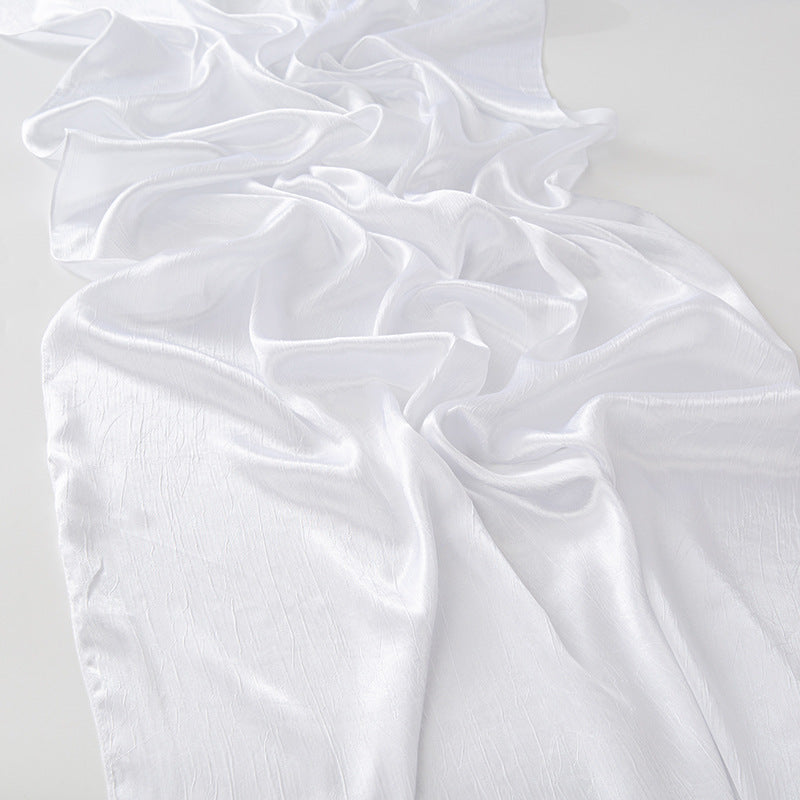 New Style Crinkled Satin Scarf With A Silky Smooth Feel, Perfect As A Headscarf Or Shawl