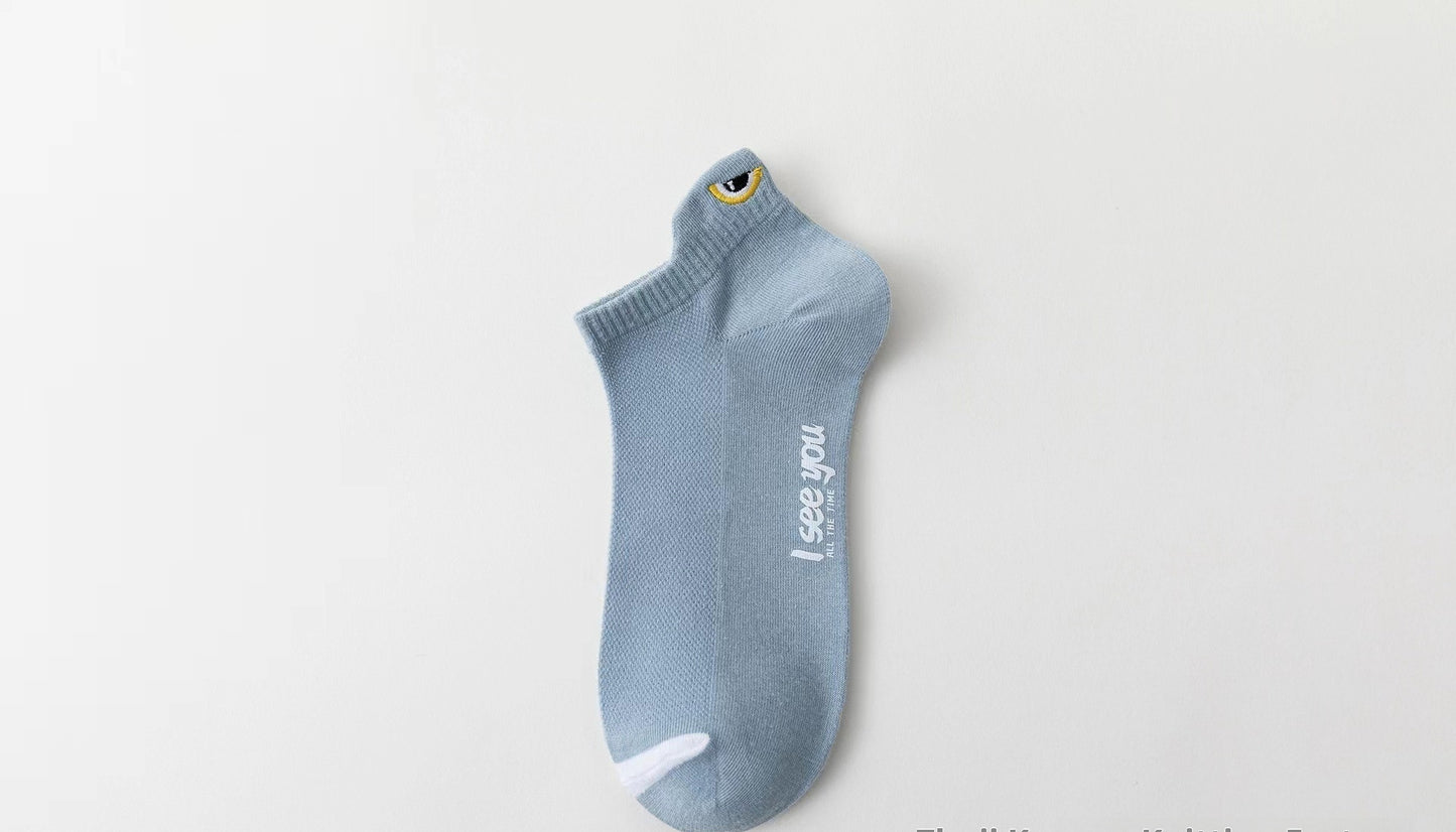 Ear-loop Mesh Breathable Sweat-wicking Low-top Youth Trendy Basketball Socks
