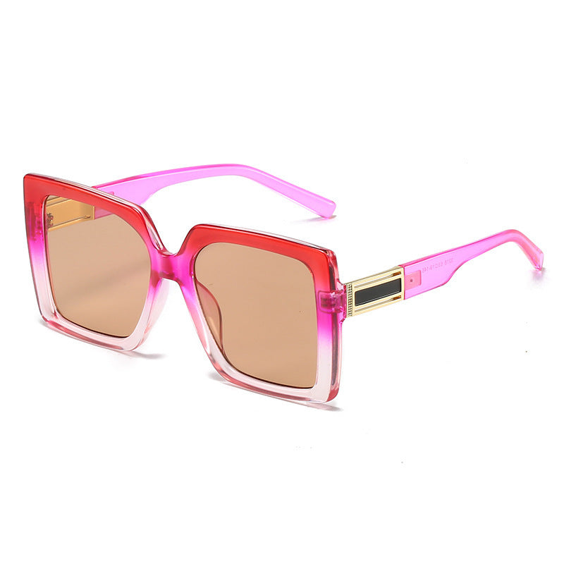 Fashionable Square-shaped Statement Gradient Color Oversized Sunglasses