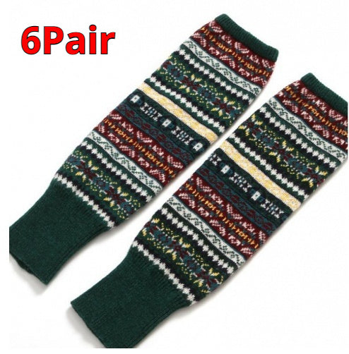 Knitted Chunky Socks AutumnWinter Fluorescent Camo Leg Warmers Womens Over-the-Knee Thermal Boot Cuffs Sock Covers