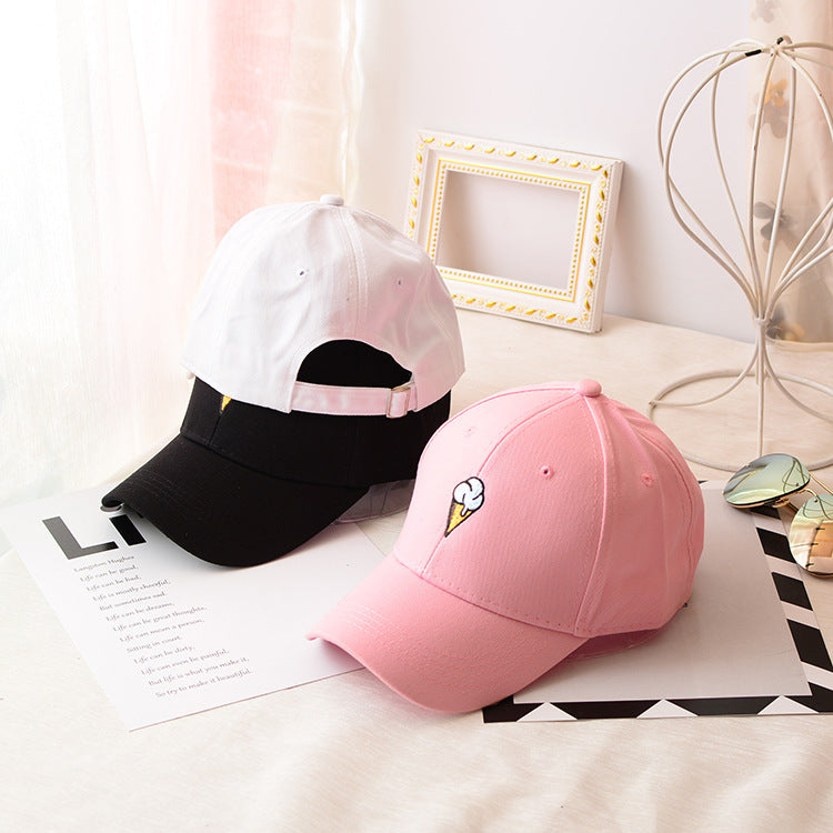 Hat Korean Version Of The Soft Sister Children's Ice Cream Bend Along The Baseball  Tide Casual Men's Spring And Summer Caps Sun Hat