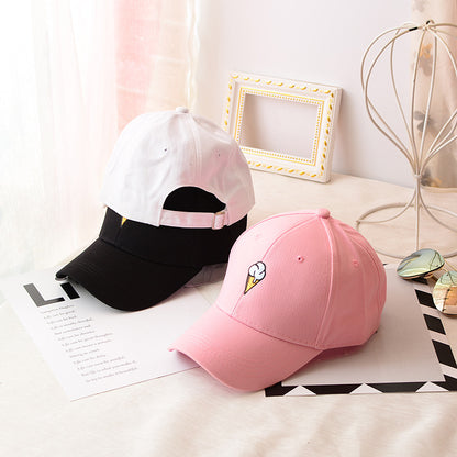 Hat Korean Version Of The Soft Sister Children's Ice Cream Bend Along The Baseball  Tide Casual Men's Spring And Summer Caps Sun Hat