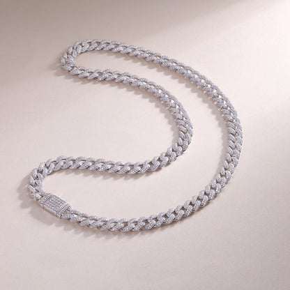 Silver Island Crushed Ice - A Luxurious And Fashionable Light Luxury Jewelry Necklace Pendant Set With Top-quality Moissanite, S925 Silver Plated Platinum