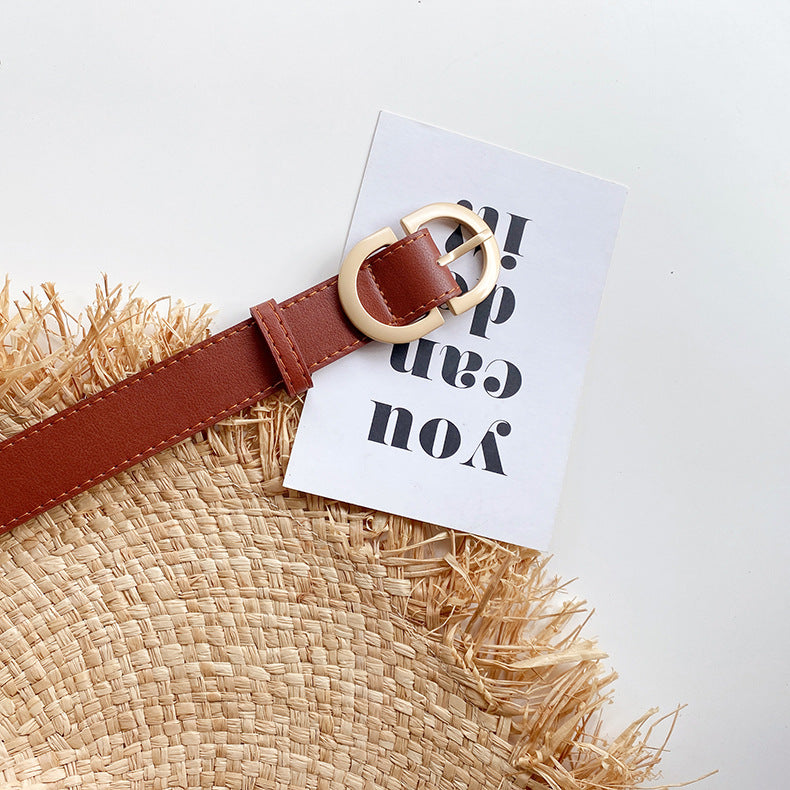Women's D-Clasp Simple Decorative Leather Belt