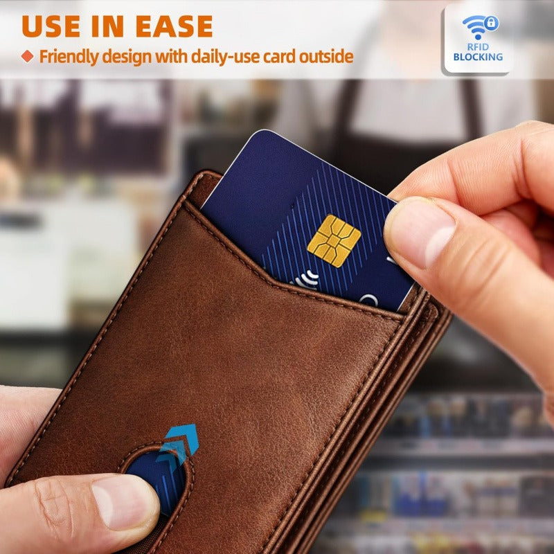 Multifunctional Anti-Theft Retro Card Holder Wallet With Multiple Card Slots For Men