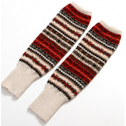 Knitted Chunky Socks AutumnWinter Fluorescent Camo Leg Warmers Womens Over-the-Knee Thermal Boot Cuffs Sock Covers