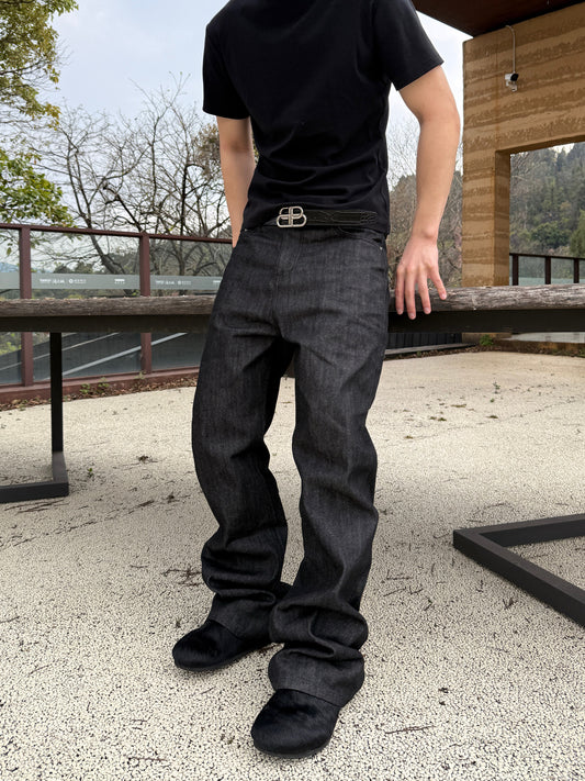 Retro Black Acid-washed Bootcut Versatile Jeans