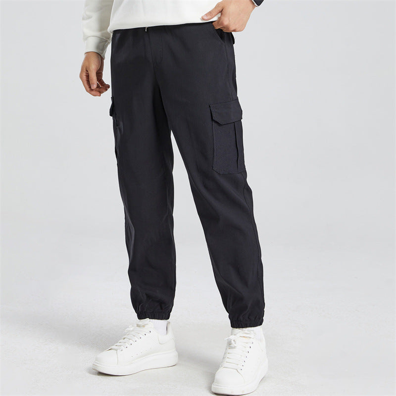 Multi-pocket Solid-color Loose Casual Pants