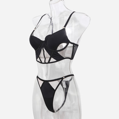 Glossy Mesh Hollow French Underwear Women