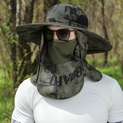 Big Brim Protective Caps Summer Face Cover Sun-proof Mountaineering Bucket Hat