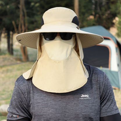 Big Brim Protective Caps Summer Face Cover Sun-proof Mountaineering Bucket Hat