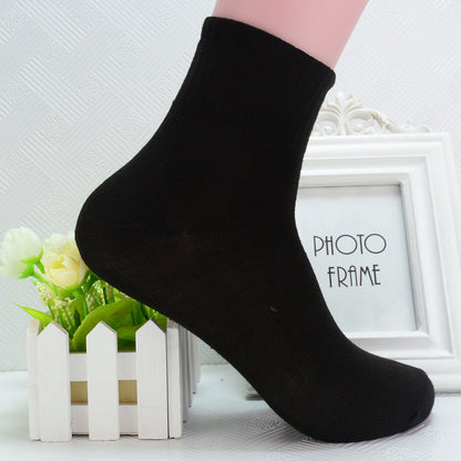 Breathable And Sweat-absorbent Thick Casual Sports Solid Color Cotton Socks