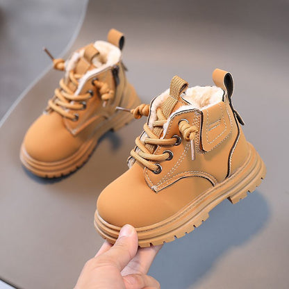Baby Soft Bottom Short Boots High-top With Velvet Thickening Thermal Cotton Shoes