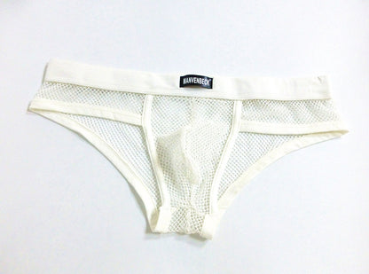 Men's Underwear Transparent Mesh Briefs Low Waist Convex Design Underwear Men