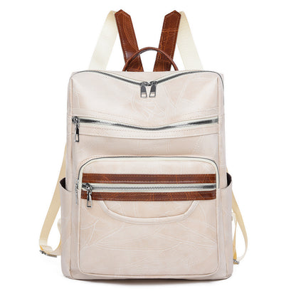 Women's Backpack PU Soft Leather Large Capacity
