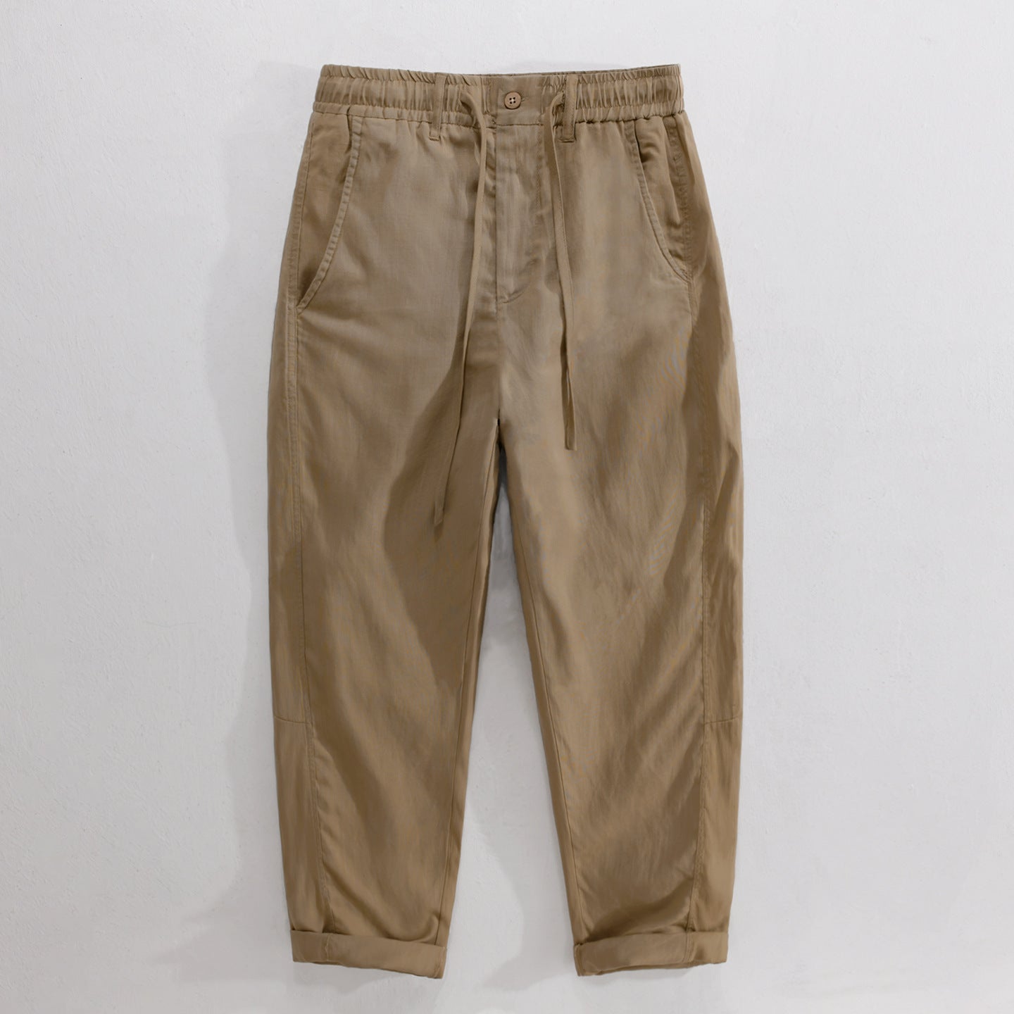 Men's Drawstring Casual Linen Straight-leg Pants