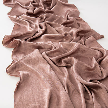 New Style Crinkled Satin Scarf With A Silky Smooth Feel, Perfect As A Headscarf Or Shawl