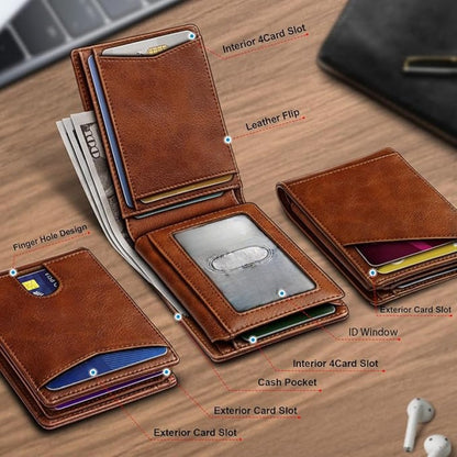 Multifunctional Anti-Theft Retro Card Holder Wallet With Multiple Card Slots For Men