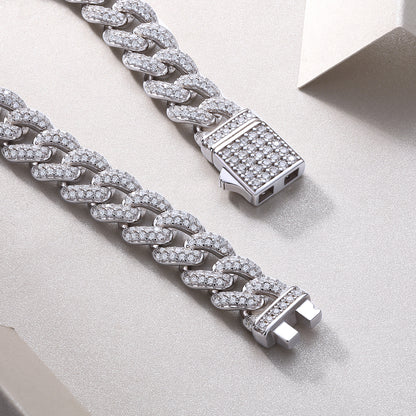 Red Glow Orange Light - A Fashionable And Light Luxury Jewelry Silver Bracelet And Bracelet Set With Top-quality Moissanite, S925 Silver Plated Platinum