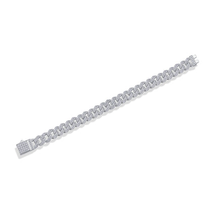 Red Glow Orange Light - A Fashionable And Light Luxury Jewelry Silver Bracelet And Bracelet Set With Top-quality Moissanite, S925 Silver Plated Platinum