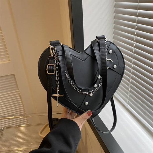 Korean-style Cute Niche Heart-shaped Shoulder Crossbody Bag