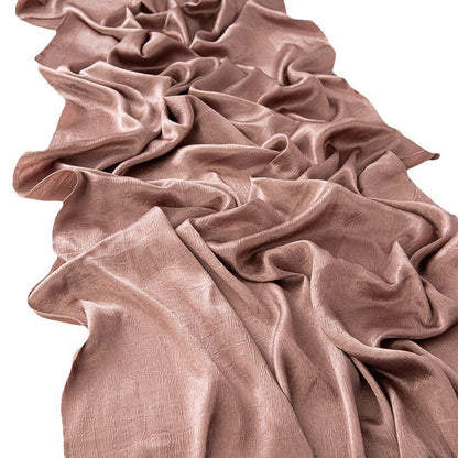 New Style Crinkled Satin Scarf With A Silky Smooth Feel, Perfect As A Headscarf Or Shawl