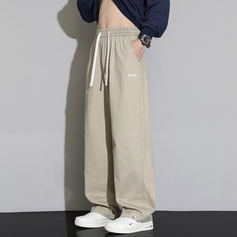 Loose-fitting Versatile Straight-leg Wide-leg Mens Trousers