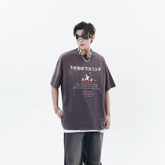 Washed And Worn Short Sleeve Men And Women