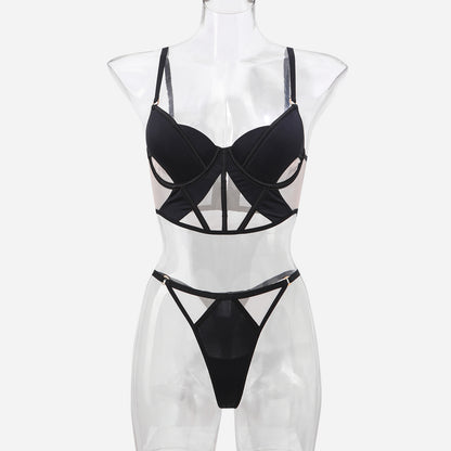 Glossy Mesh Hollow French Underwear Women