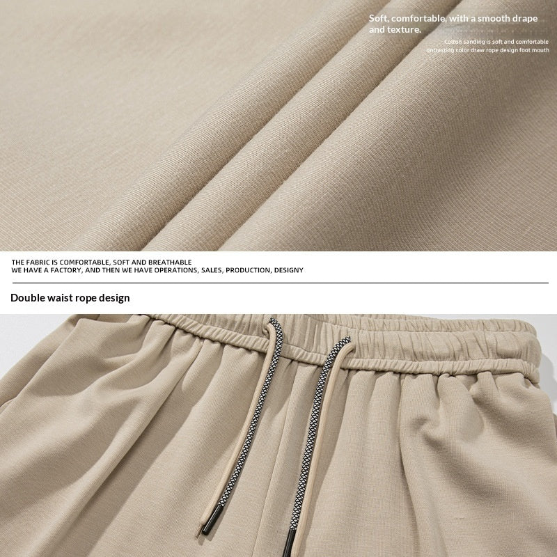 Casual Pants With A Pleated Waistband And Dual Drawstrings