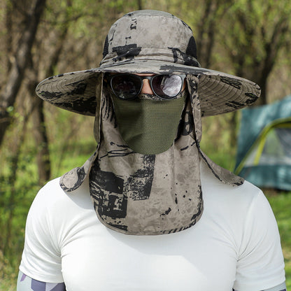 Big Brim Protective Caps Summer Face Cover Sun-proof Mountaineering Bucket Hat
