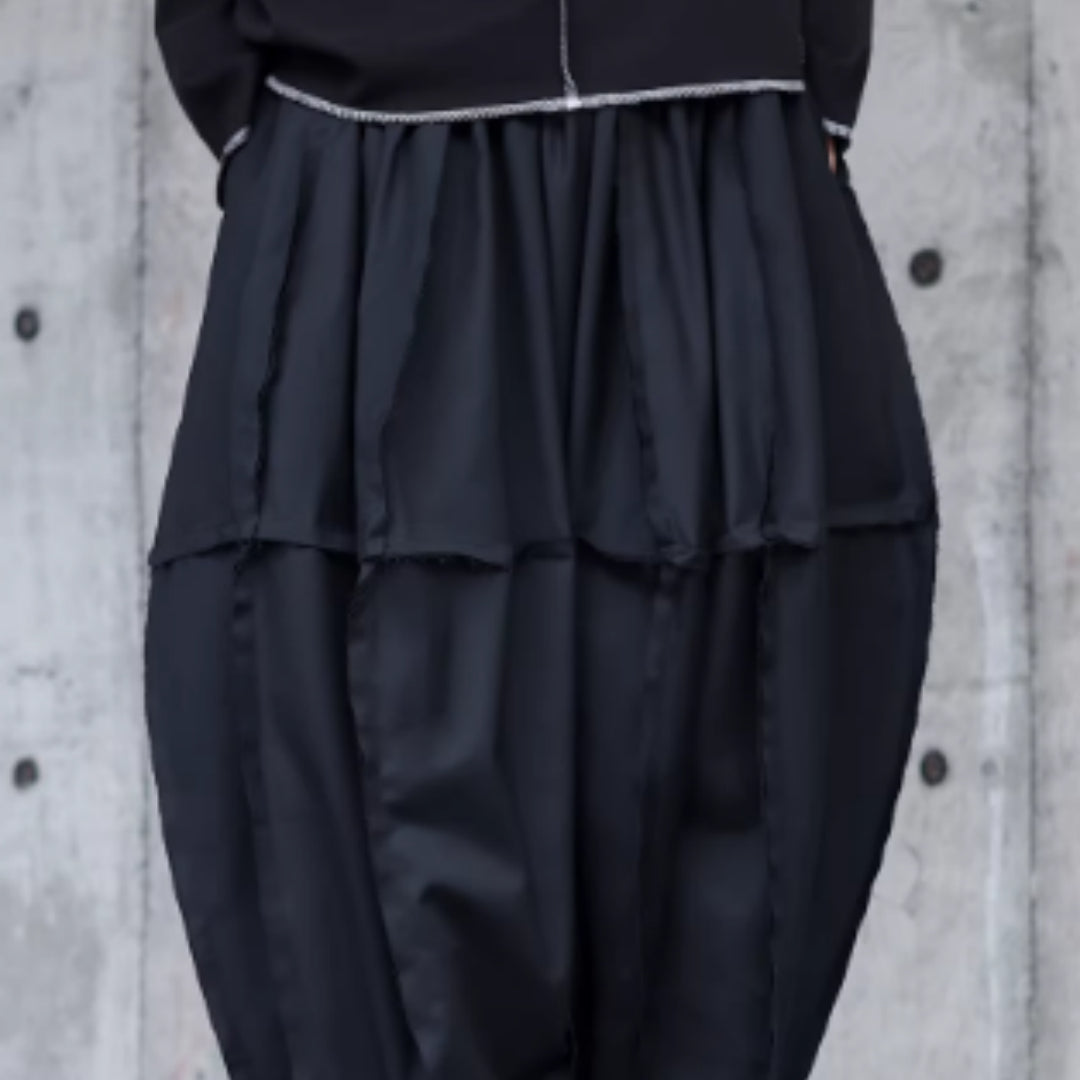 Wide Leg Warrior Pants With Male Frayed Edge Design, Nine Tenths Fat