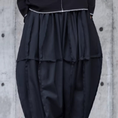 Wide Leg Warrior Pants With Male Frayed Edge Design, Nine Tenths Fat