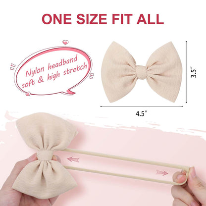 Soft Headbands Baby Girls Nylon Headband With Hair Bow Hairbands Hair Accessories For Newborn Infant Toddler Kids