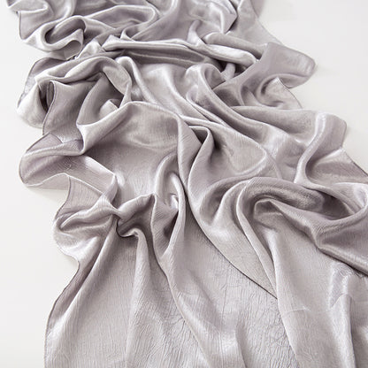 New Style Crinkled Satin Scarf With A Silky Smooth Feel, Perfect As A Headscarf Or Shawl
