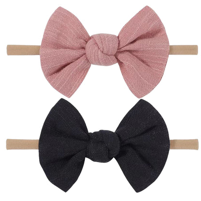 Soft Headbands Baby Girls Nylon Headband With Hair Bow Hairbands Hair Accessories For Newborn Infant Toddler Kids