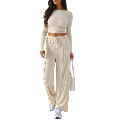 European And American Yoga Sports Long Sleeve Inner Wear Trousers Suit Women